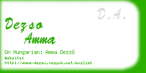 dezso amma business card