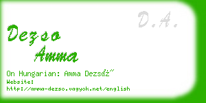 dezso amma business card